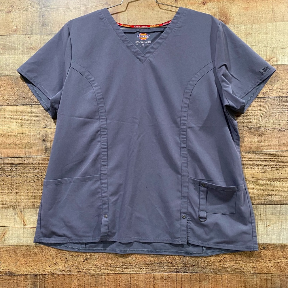 Dickies Gray Scrub Top Size 2XL